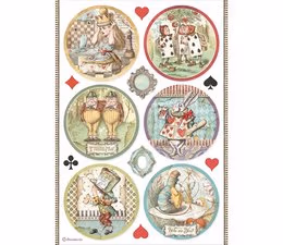 Stamperia - Alice in Wonderland Rice Paper Rounds (DFSA4766)
