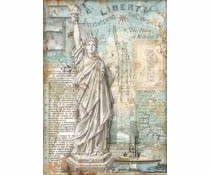 Stamperia - Sir Vagabond Aviator Rice Paper Statue of Liberty (DFSA4702)