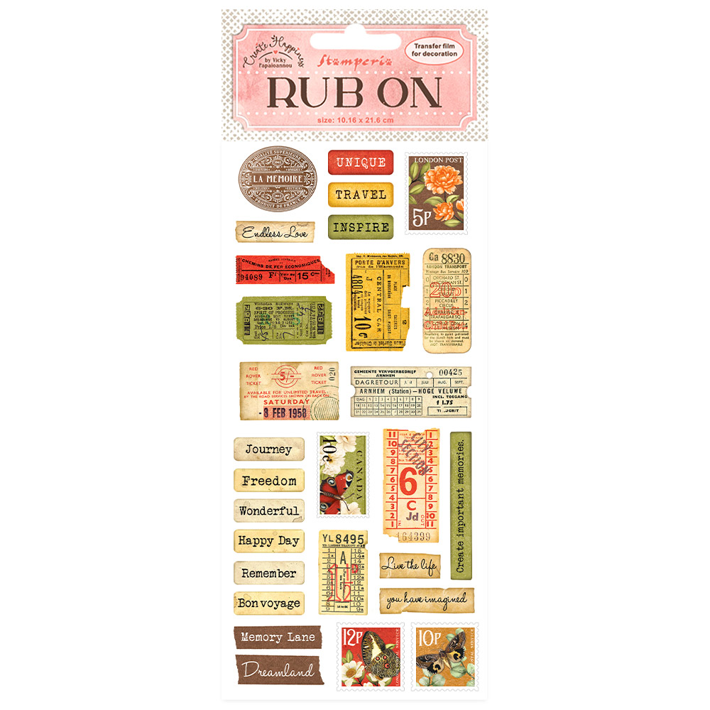 stamperia-create-happiness-rub-on-labels Stamperia - Create Happiness Rub-on Labels (DFLRB13)