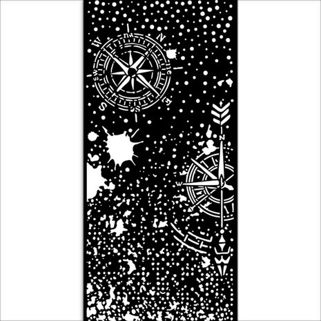 Stamperia - Create Happiness Thick Stencil 12x25cm Compass (KSTDL65)
