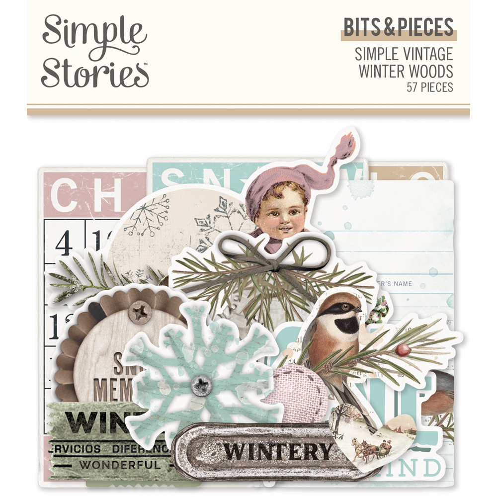 19122_BitsPieces_pack Simple Stories - Simple Vintage Winter Woods Bits & Pieces (19122)