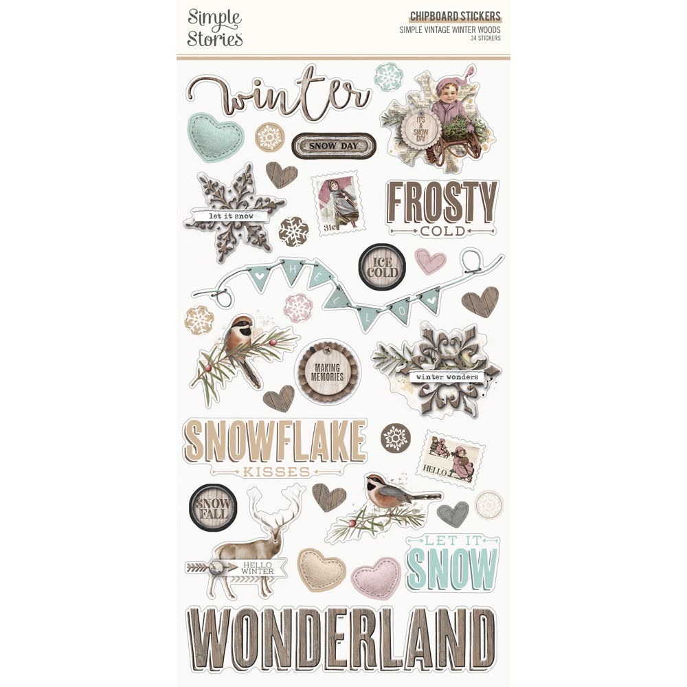simple-stories-simple-vintage-winter-woods-chipboard-stickers-1 Simple Stories - Simple Vintage Winter Woods Chipboard 6x12 (19121)