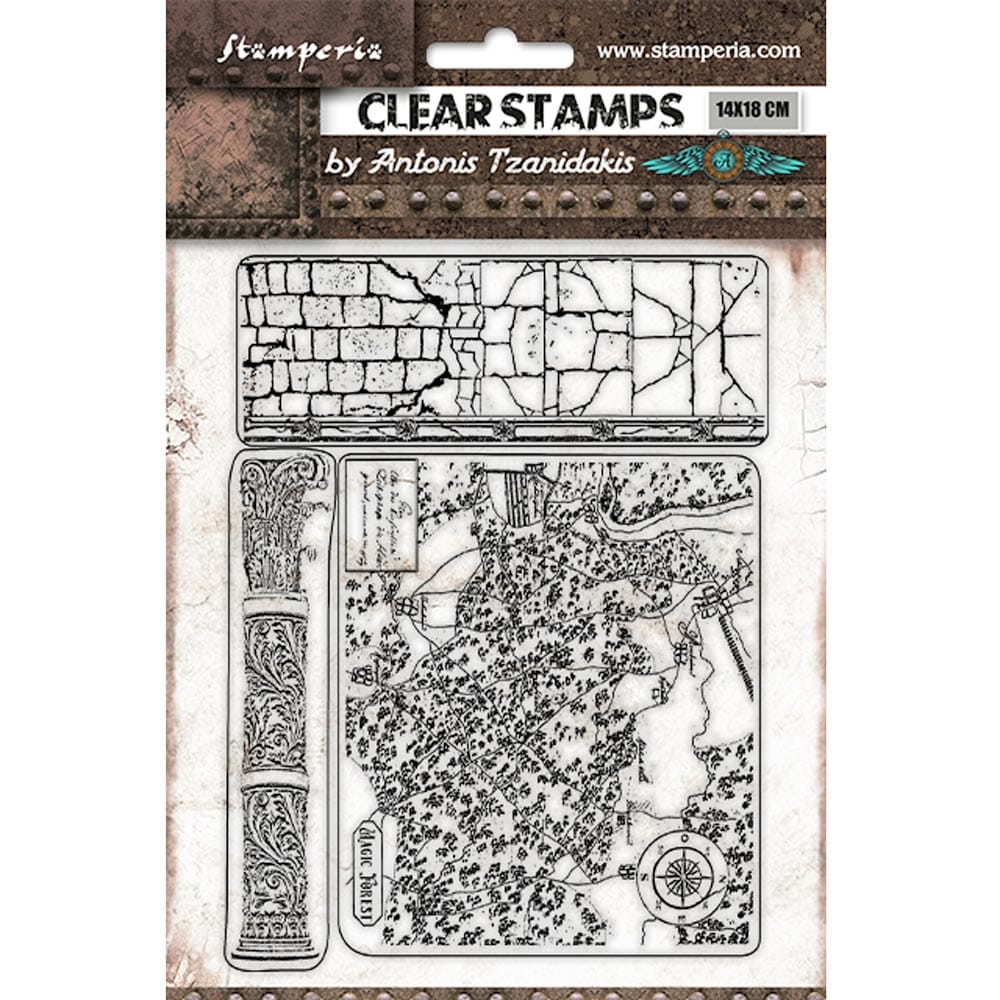 stamperia-magic-forest-clear-stamps-bricks Stamperia - Magic Forest Clear Stamps Bricks (WTK171)