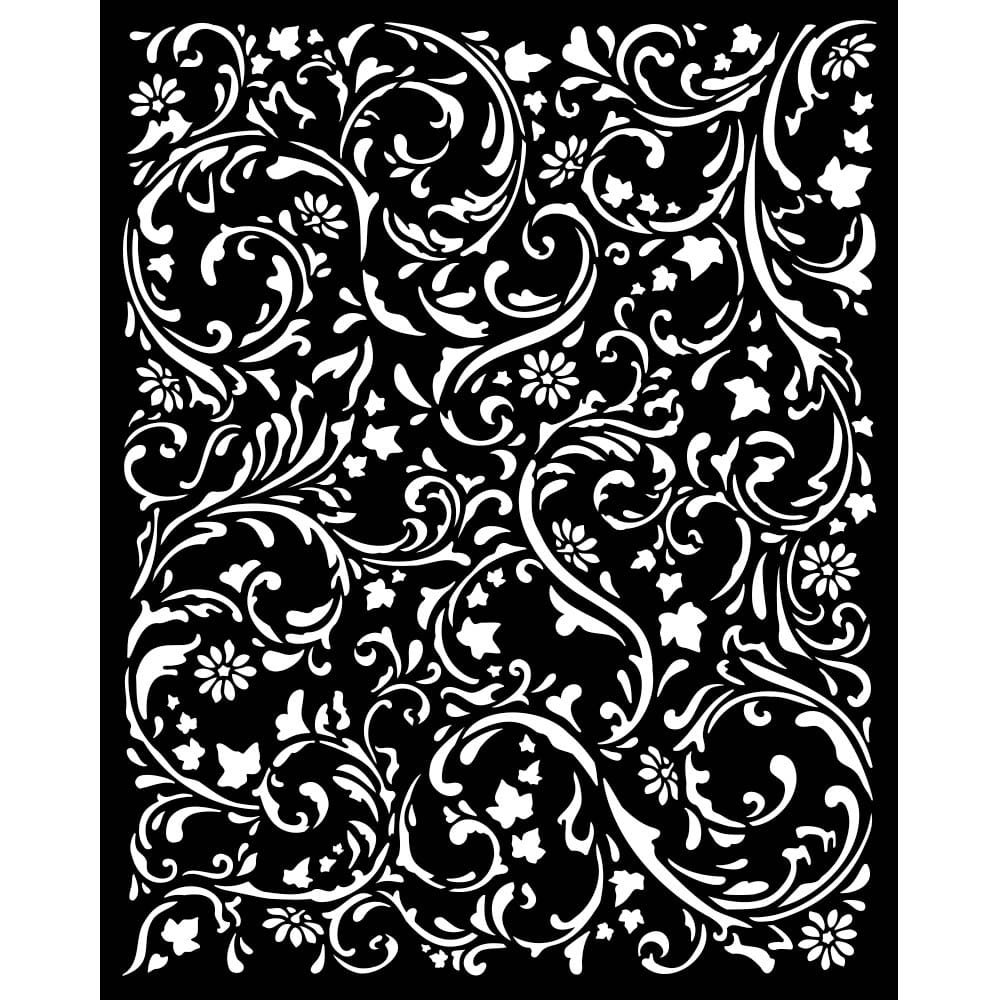 stamperia-magic-forest-thick-stencil-swirls-pattern Stamperia - Magic Forest Thick Stencil 20x25cm Swirls Pattern (KSTD131)