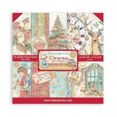 Stamperia - Christmas Greetings Paper Pad 12x12 (SBBL137)