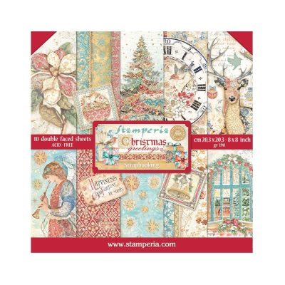 Stamperia - Christmas Greetings Paper Pad 8x8 (SBBS86)