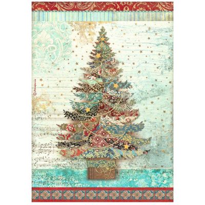 Stamperia - Christmas Greetings Rice Paper Tree (DFSA4792)