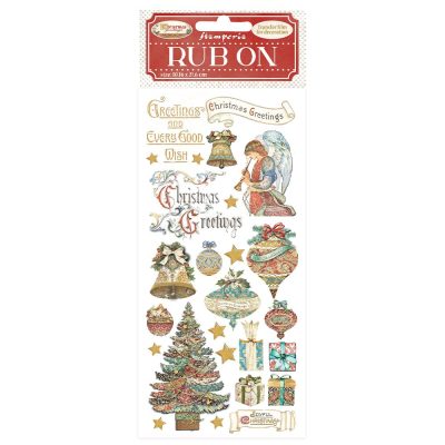 Stamperia - Christmas Greetings Rub-on Angel (DFLRB36)