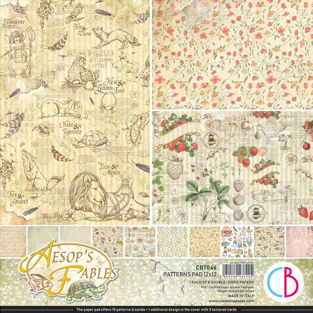 ciao-bella-aesops-fables-paper-pad-12x12-patterns-1 Ciao Bella - Aesop`s Fables Paper Pad 12x12 Patterns (CBT046)