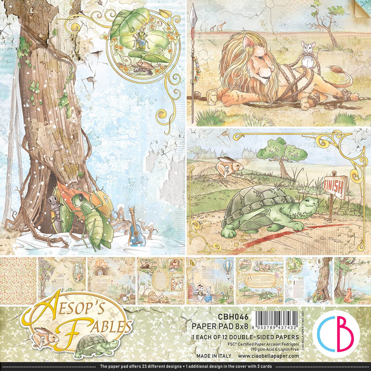 ciao-bella-aesops-fables-paper-pad-8x8-1 Ciao Bella - Aesop`s Fables Paper Pad 8x8 (CBH046)