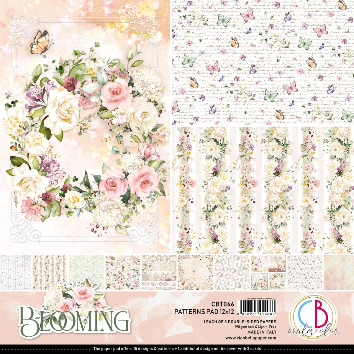 Ciao Bella - Blooming Paper Pad 12x12 Patterns (CBT066)