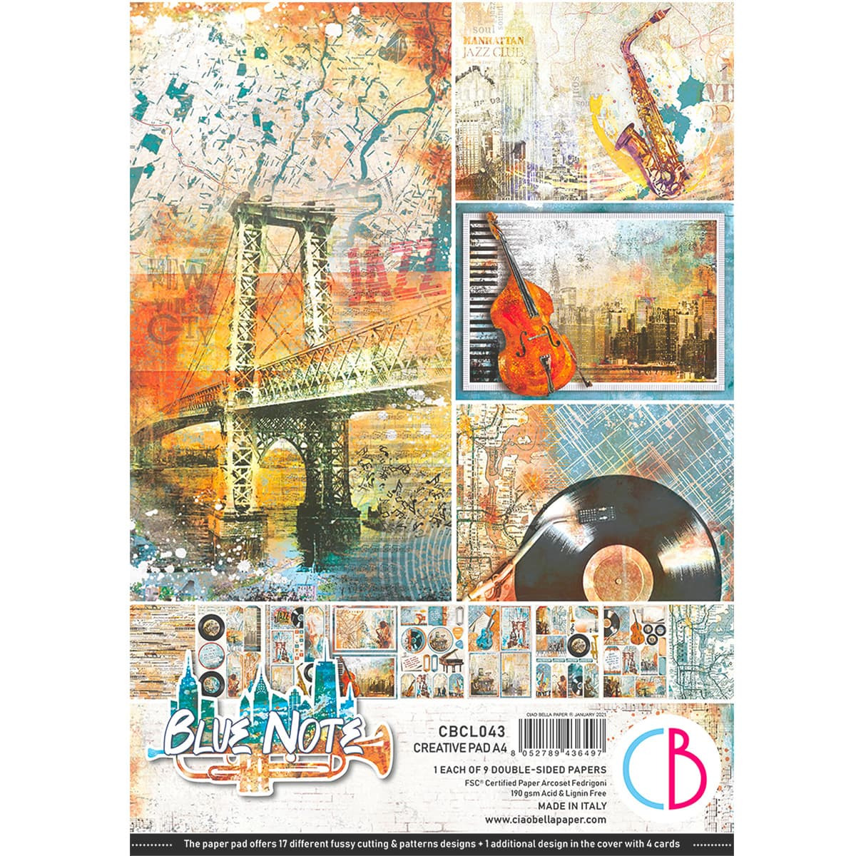 ciao-bella-blue-note-paper-pad-a4-creative-1 Ciao Bella - Blue Note Paper Pad A4 Creative (CBCL043)
