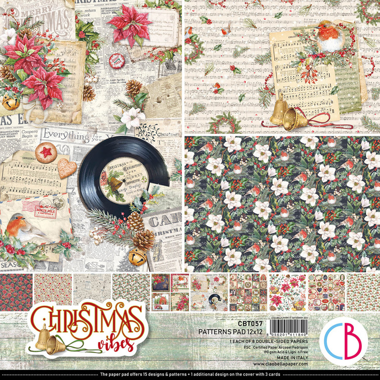 ciao-bella-christmas-vibes-paper-pad-12x12-patterns-1 Ciao Bella - Christmas Vibes Paper Pad 12x12 Patterns (CBT057)
