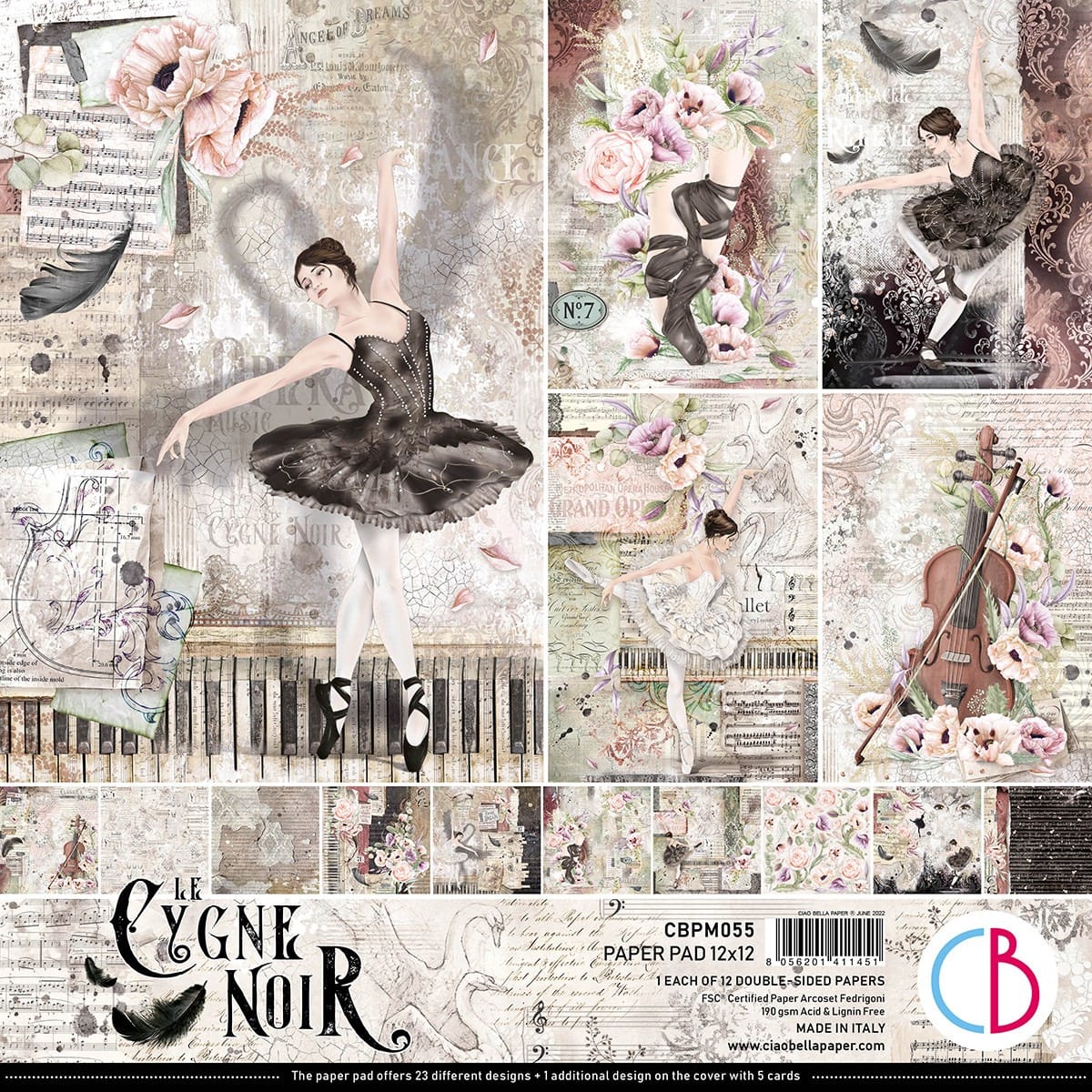 Ciao Bella - Cygne Noir Paper Pad 12x12 (CBPM055)