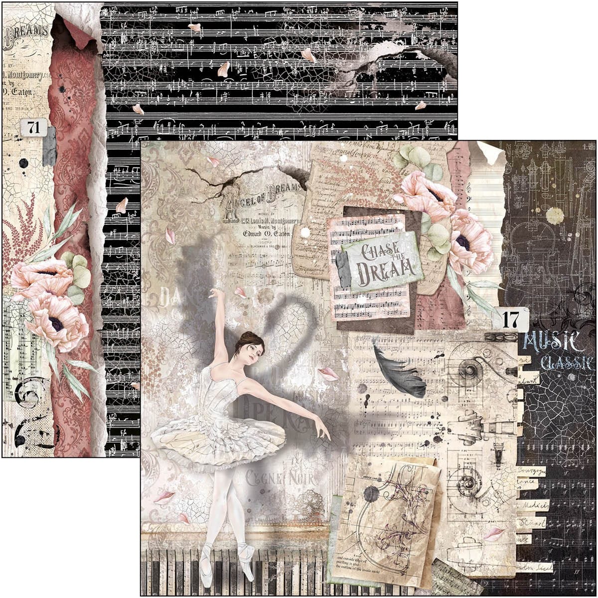 ciao-bella-cygne-noir-paper-pad-12x12-12 Ciao Bella - Cygne Noir Paper Pad 12x12 (CBPM055)