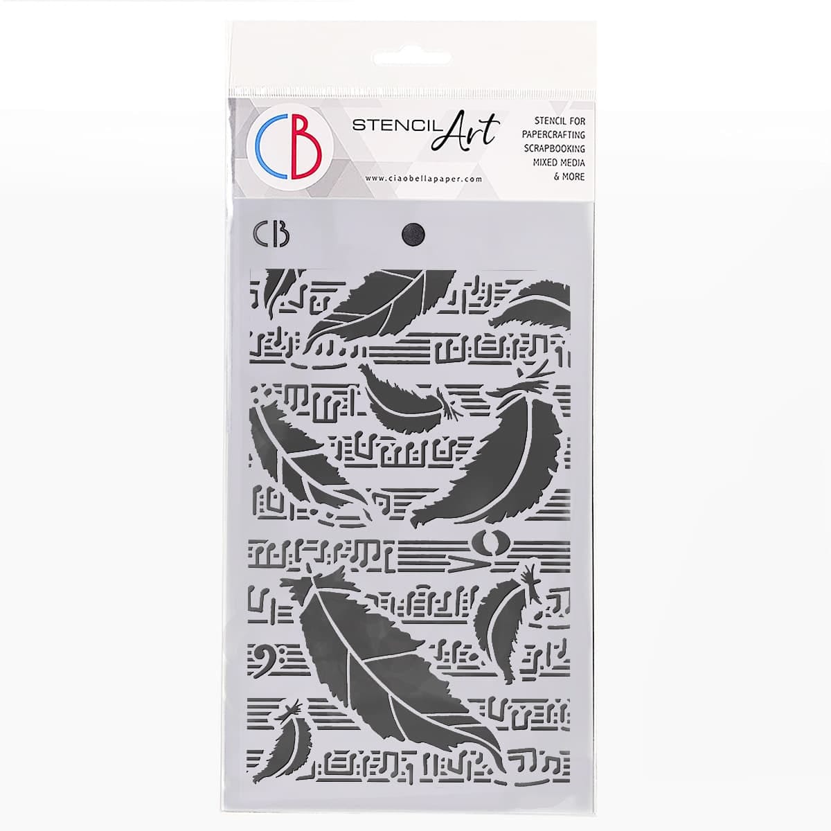 Ciao Bella - Cygne Noir Stencil 5x8 Swan Feathers (MS090)