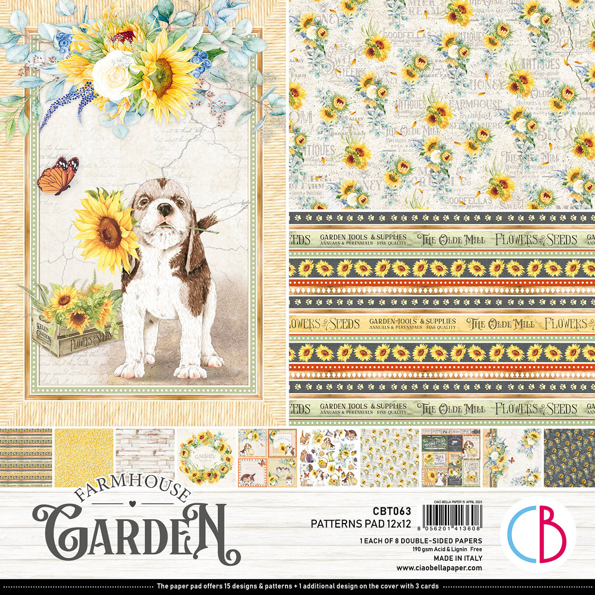 ciao-bella-farmhouse-garden-paper-pad-12x12-patterns-1 Ciao Bella - Farmhouse Garden Paper Pad 12x12 Patterns (CBT063)