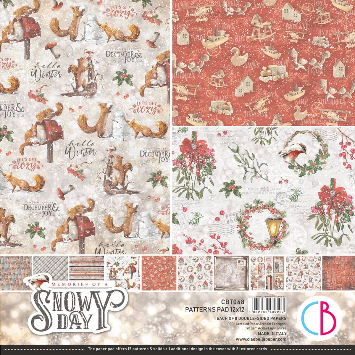 Ciao Bella - Memories of a Snowy Day Paper Pad 12x12 Patterns (CBT048)