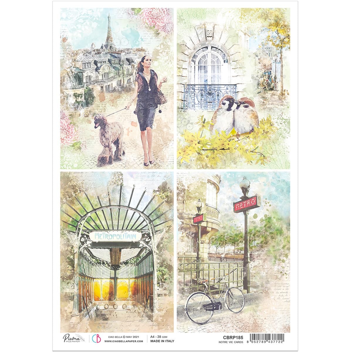 Ciao Bella - Notre Vie Rice Paper Notre Vie Cards (CBRP185)