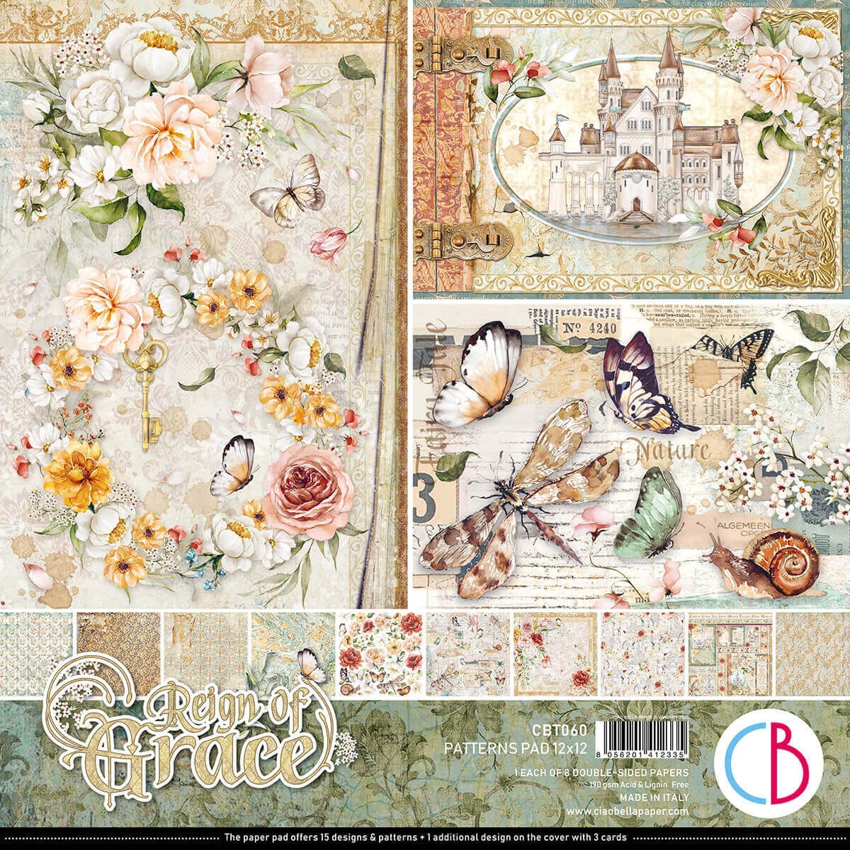 Ciao Bella - Reign of Grace Paper Pad 12x12 Patterns (CBT060)