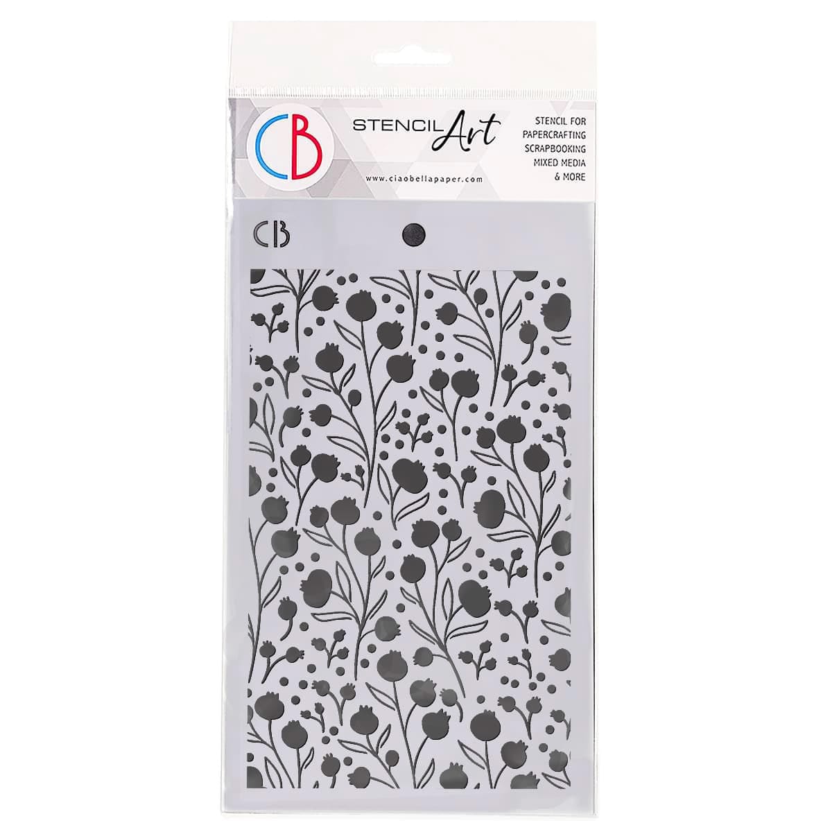 Ciao Bella - Sparkling Christmas Stencil 5x8 Winter Berries (MS060)