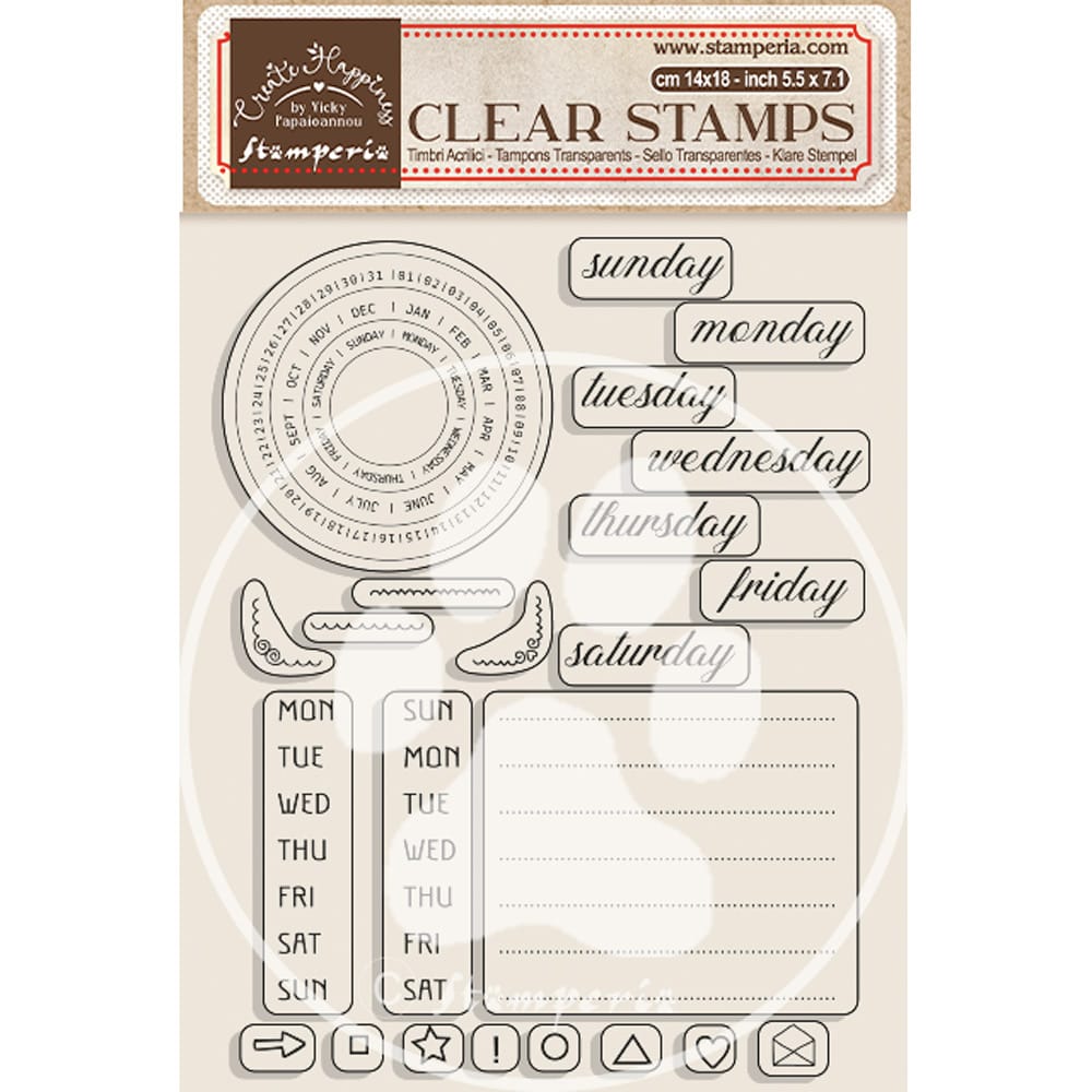Stamperia - Create Happiness Clear Stamps Weekly Planner (WTK179)