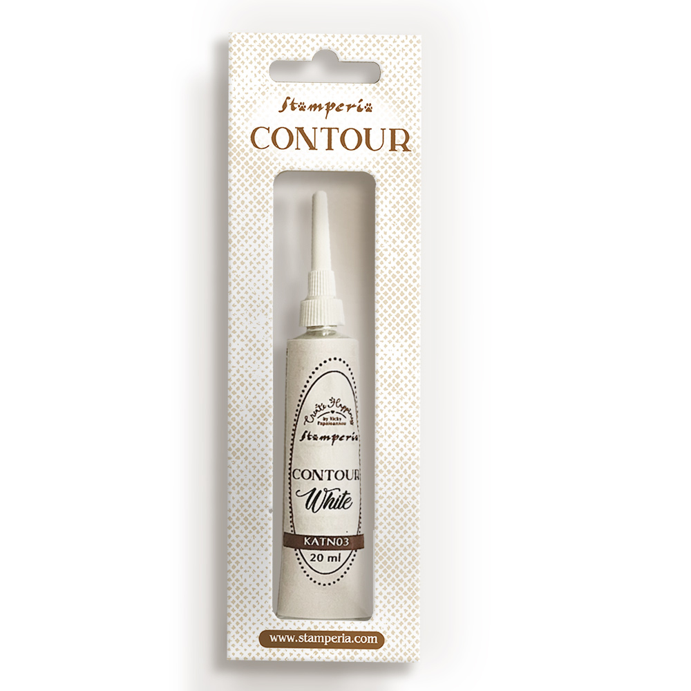 Stamperia - Create Happiness Contour Liner 20ml White (KATN03)