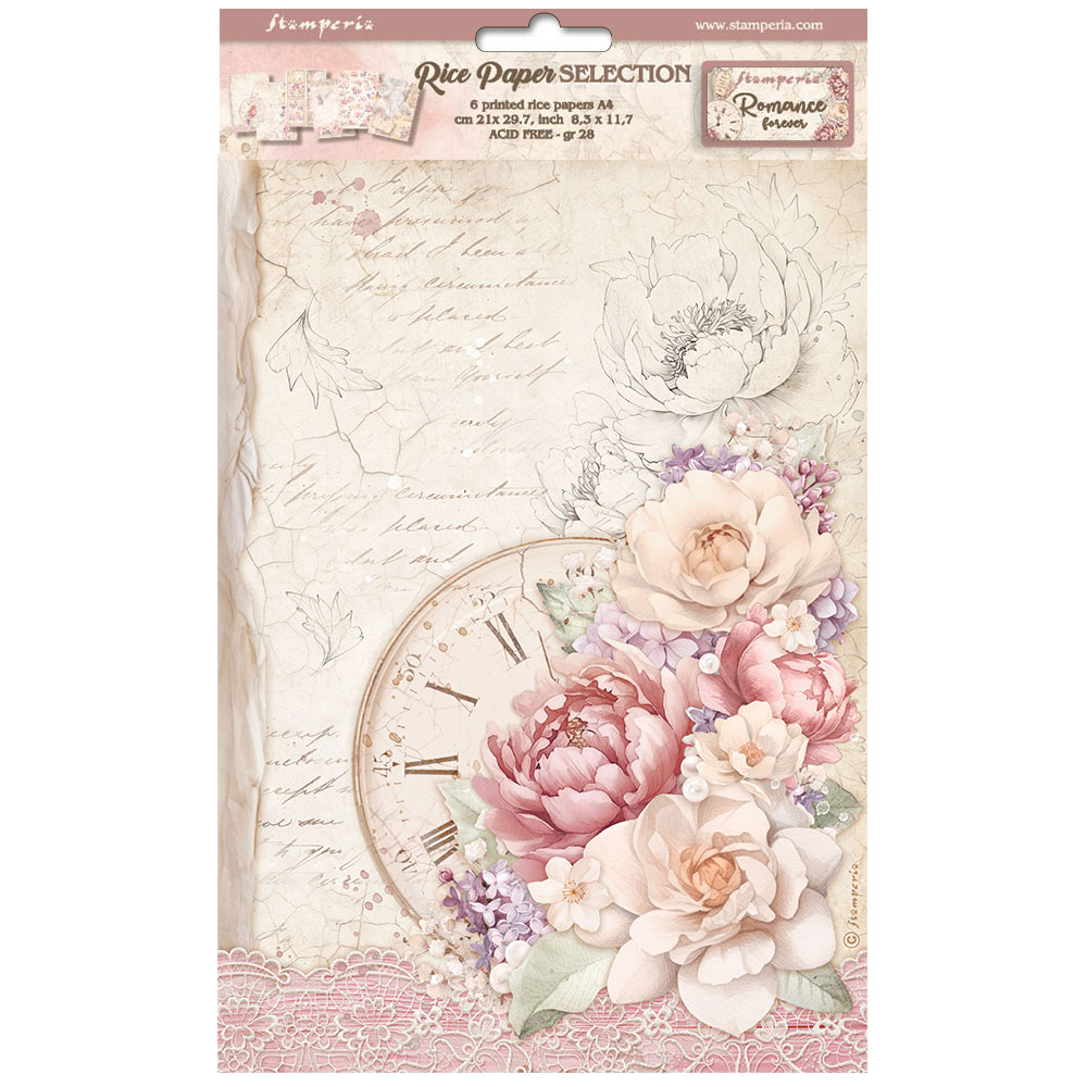 stamperia-romance-forever-rice-paper-selection-6-rice-paper-a4-1 Stamperia - Romance Forever Rice Paper Selection 6 Rice Paper A4 (DFSAK6014)