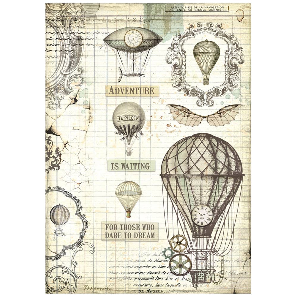 stamperia-voyages-fantastiques-rice-paper-balloon-1 Stamperia - Voyages Fantastiques Rice Paper Balloon (DFSA4837)