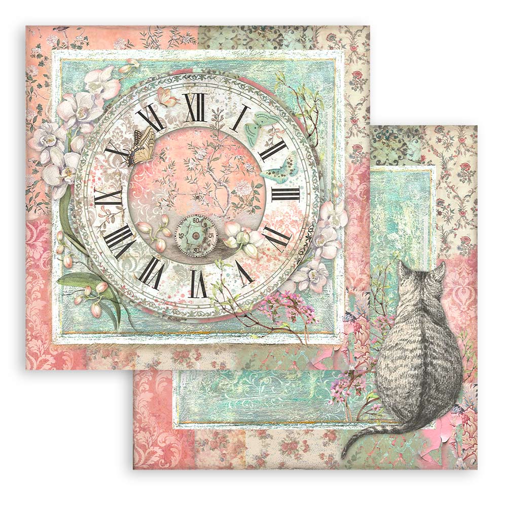 Stamperia-orchids-and-cats-paper-pad-12x12-10 Stamperia - Orchids and Cats Paper Pad 12x12 (SBBL81)