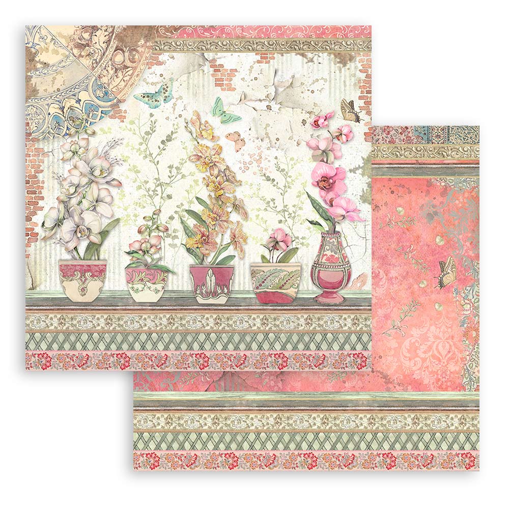 Stamperia-orchids-and-cats-paper-pad-12x12-11 Stamperia - Orchids and Cats Paper Pad 12x12 (SBBL81)