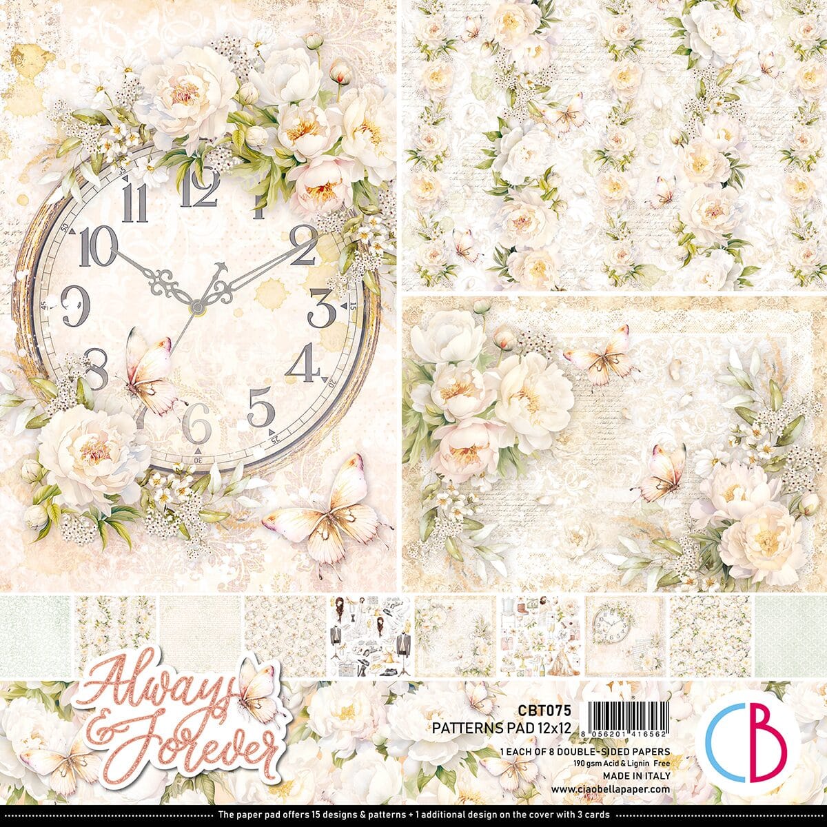 Ciao Bella - Always & Forever Paper Pad 12x12 Patterns (CBT075)