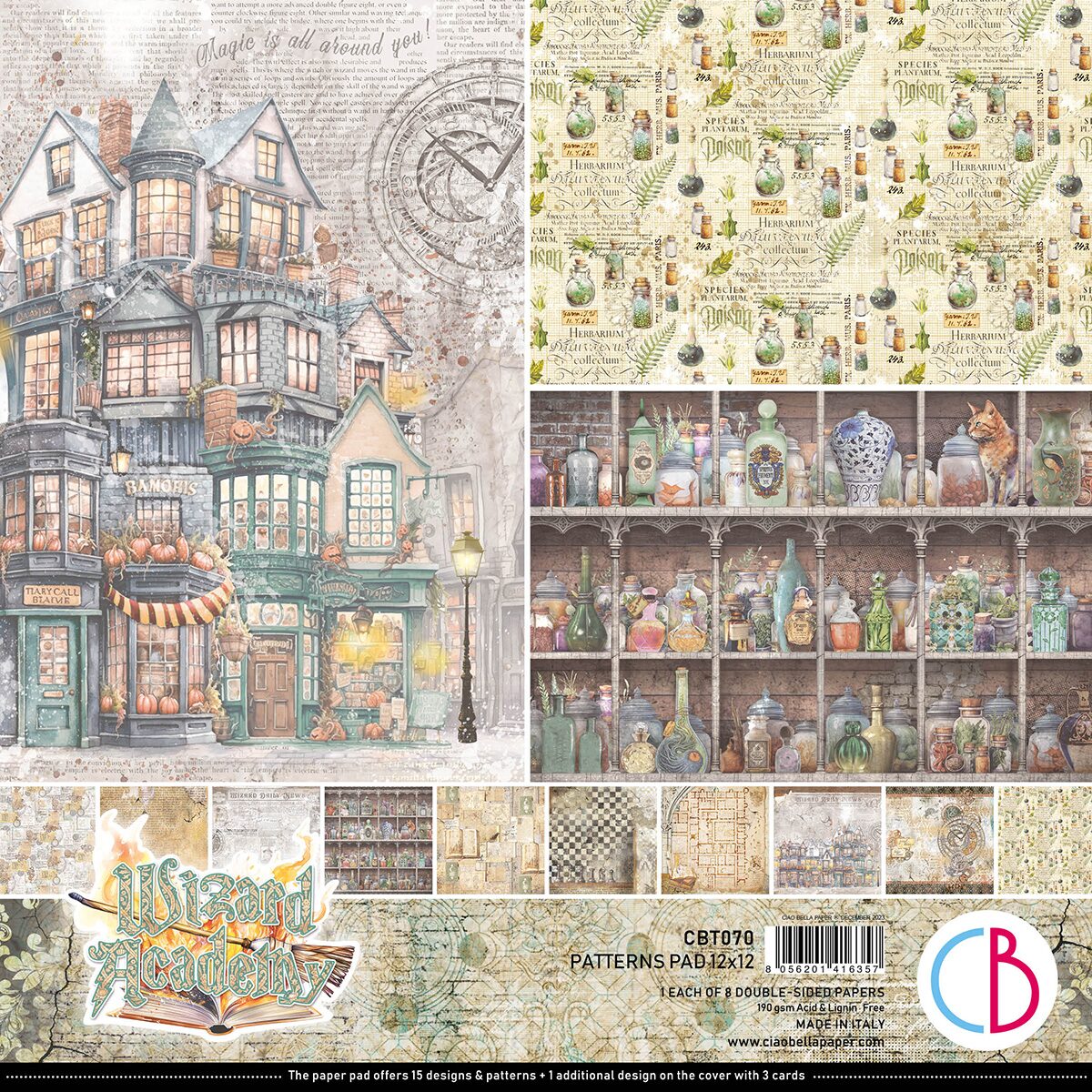 ciao-bella-wizard-academy-paper-pad-12x12-patterns-1 Ciao Bella - Wizard Academy Paper Pad 12x12 Patterns (CBT071)