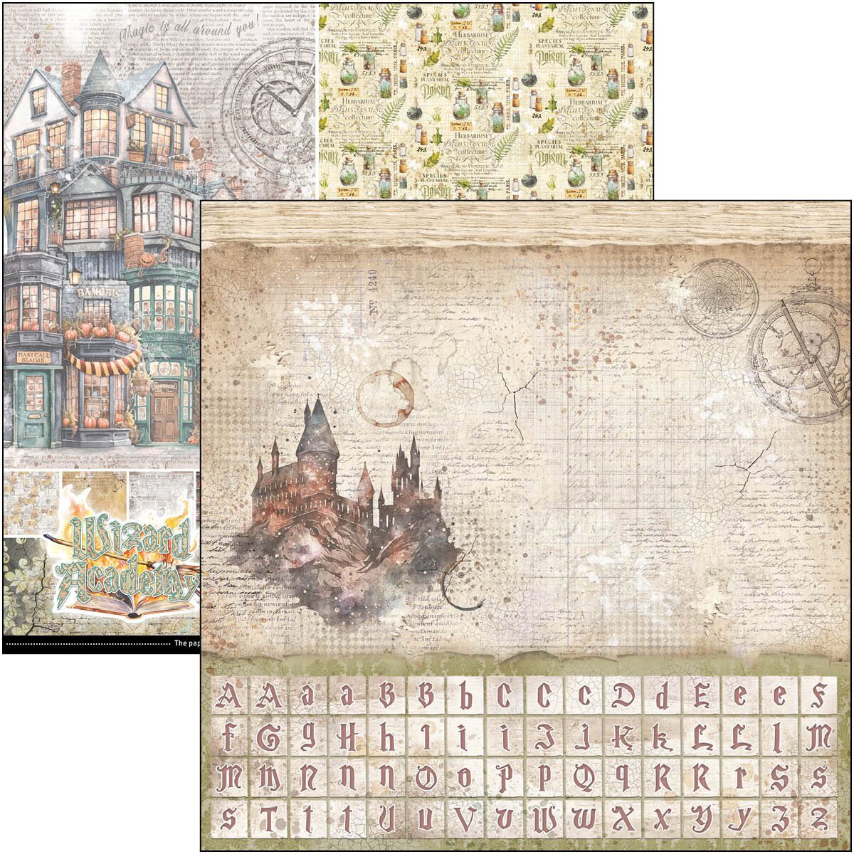 ciao-bella-wizard-academy-paper-pad-12x12-patterns-2 Ciao Bella - Wizard Academy Paper Pad 12x12 Patterns (CBT071)