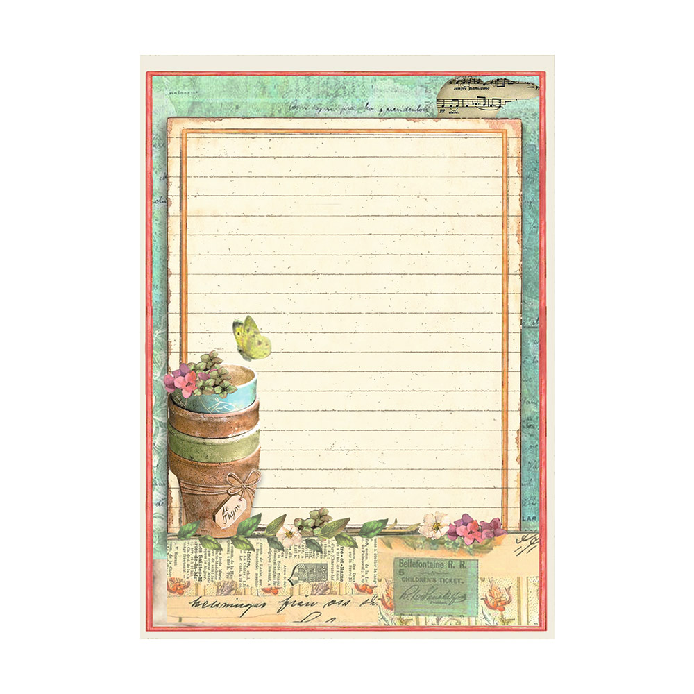 Stamperia - Garden Rice Paper Selection 8 Rice Paper Backgrounds A6 (DFSAK6021)