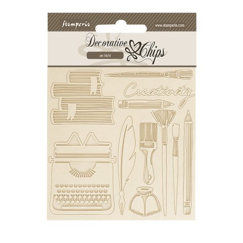 Stamperia - Secret Diary Decorative chips cm 14x14 Creativity (SCB213)