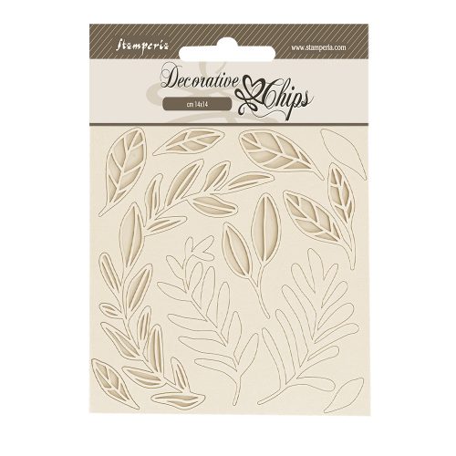 Stamperia - Secret Diary Decorative chips cm 14x14 Leaves Pattern (SCB212)