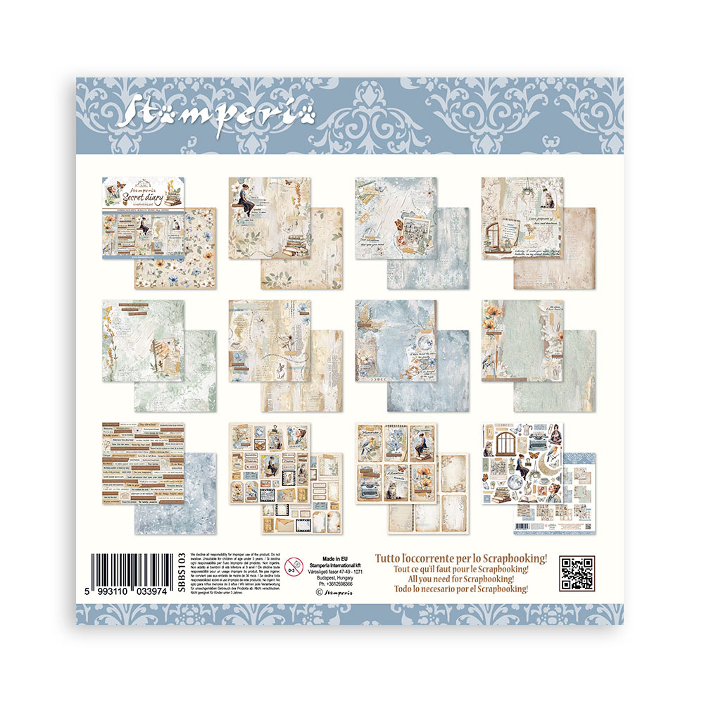 Stamperia-secret-diary-paper-pad-8x8-14 Stamperia - Secret Diary Paper Pad 8x8 (SBBS103)