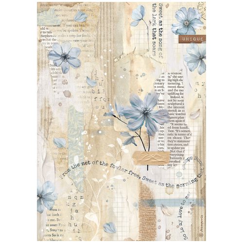 Stamperia - Secret Diary Rice Paper Blue Flower (DFSA4861)