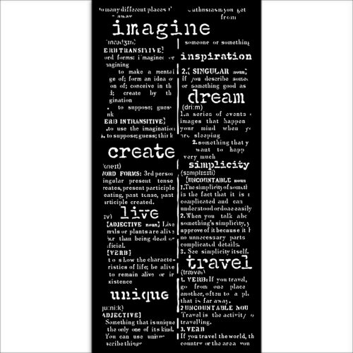 Stamperia - Secret Diary Thick Stencil 12x25cm Dictionary (KSTDL91)