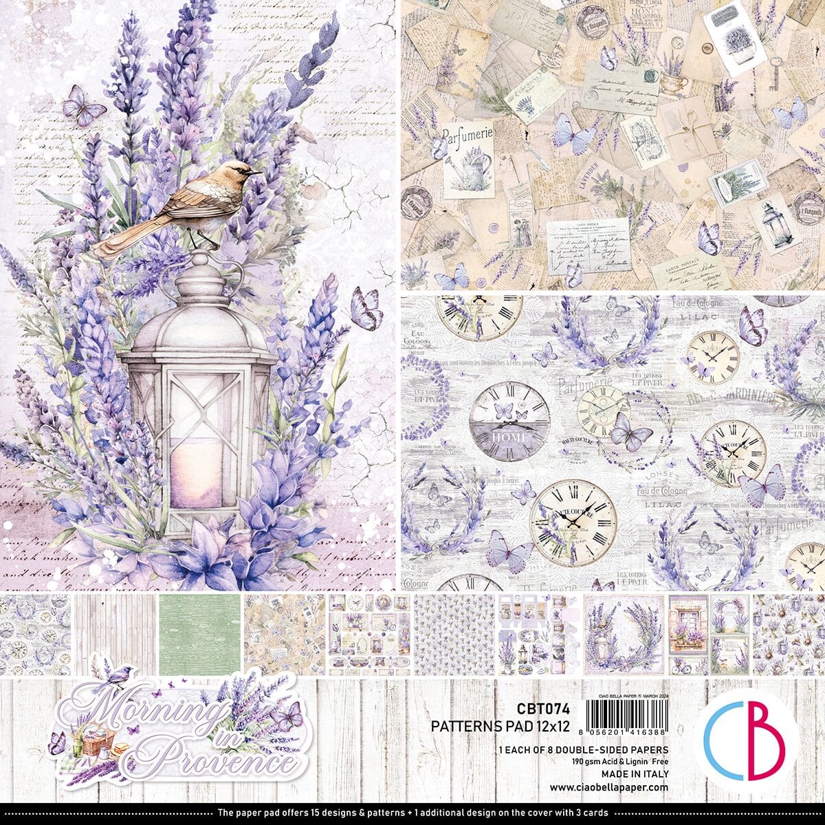 Ciao Bella - Morning in Provence Paper Pad 12x12 Patterns (CBT074)