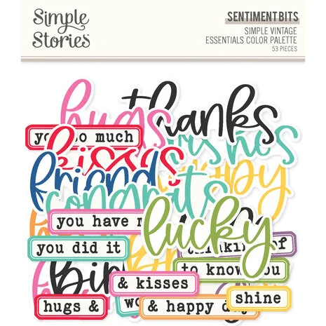 Simple Stories - Simple Vintage Essentials Color Palette Sentiment Bits & Pieces (22249)