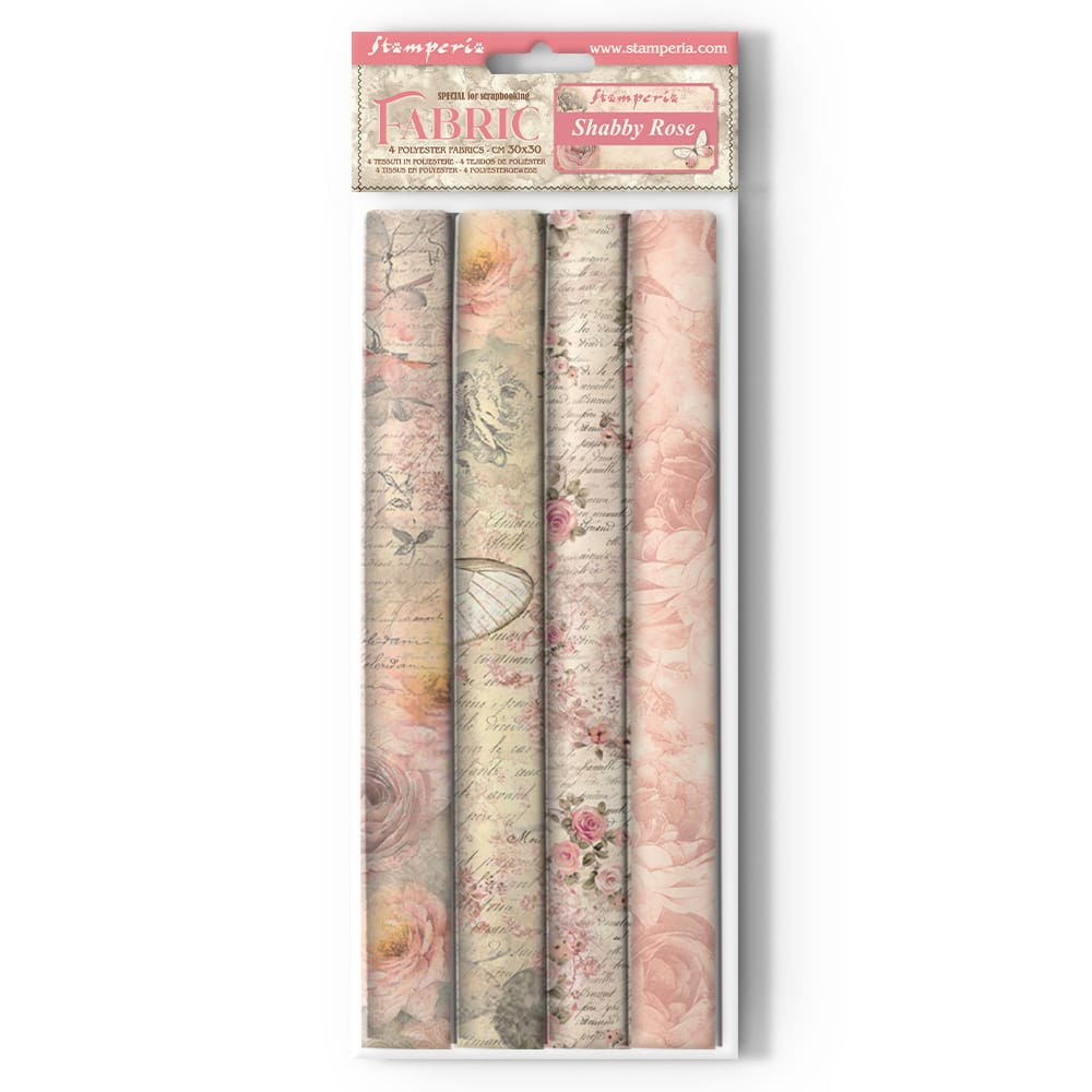 Stamperia - Shabby Rose Fabric Sheets 12x12 (SBPLT29)