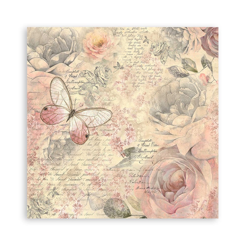 Stamperia - Shabby Rose Fabric Sheets 12x12 (SBPLT29)