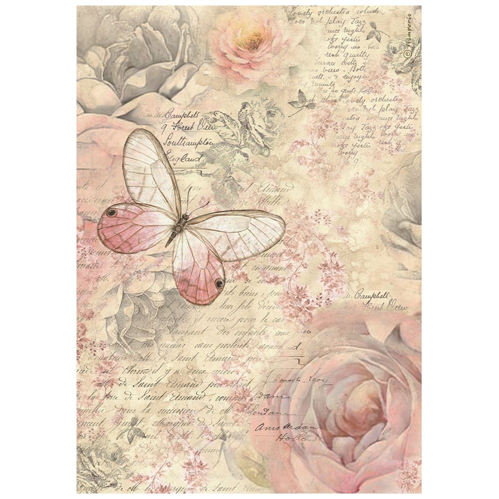 Stamperia - Shabby Rose Rice Paper Butterfly (DFSA4878)