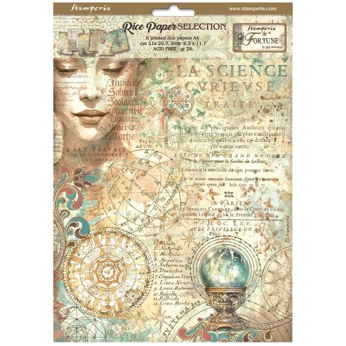 Stamperia - Fortune Rice Paper Selection 6 Rice Paper A4 (DFSA4XFT)