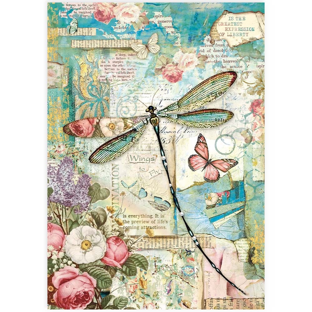 Stamperia - Rice Paper Wonderland Dragonfly (DFSA4309)