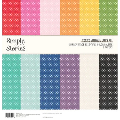 Simple Stories - Simple Vintage Essentials Color Palette Vintage Dots Kit 12x12 (22248)
