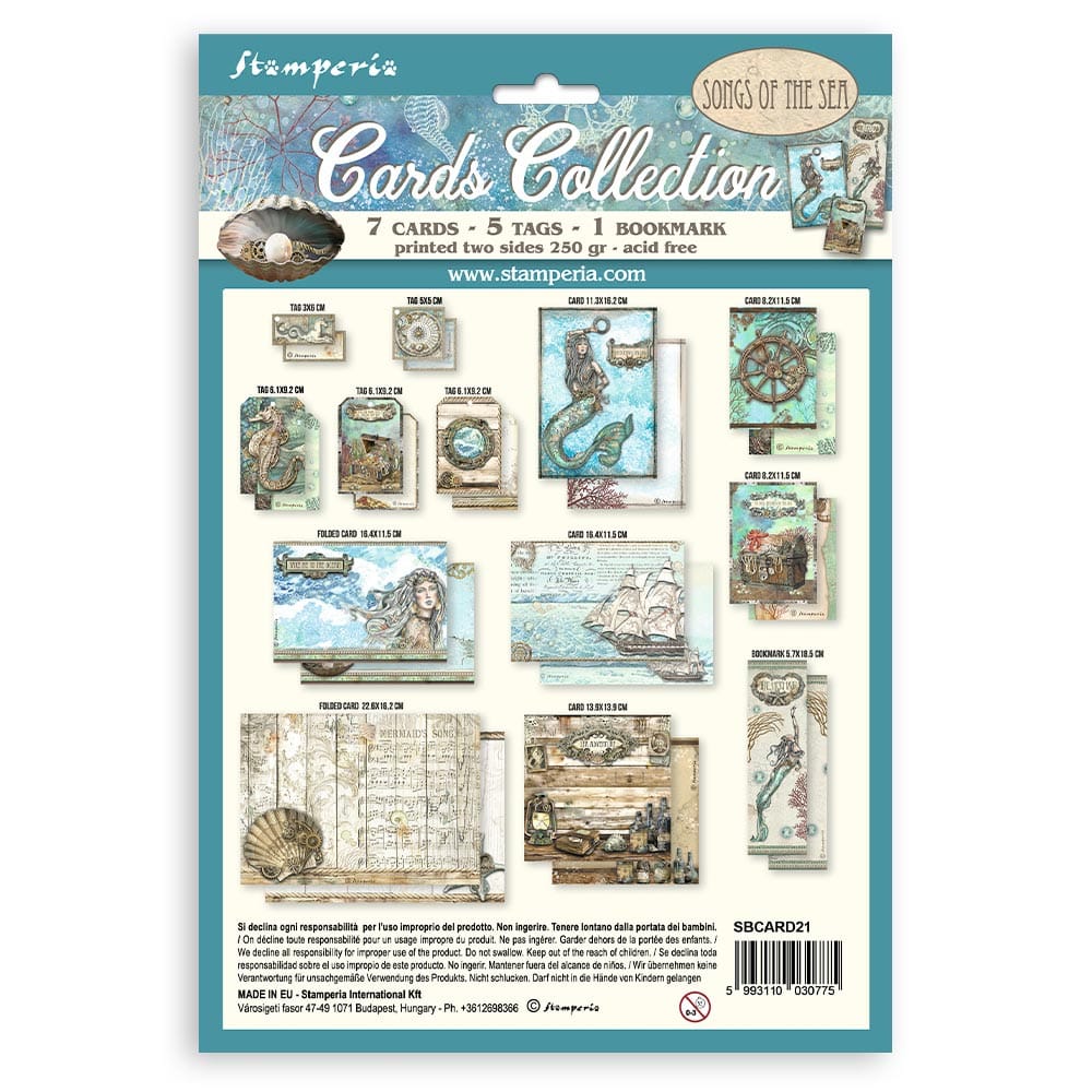 Stamperia - Songs of the Sea Cards Collection (SBCARD21)