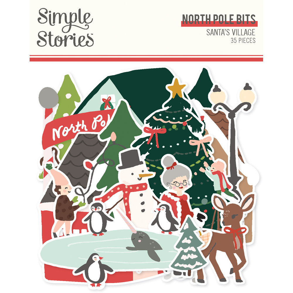 23031_SantasVillage_NorthPoleBits_pack Simple Stories - Santa's Village North Pole Bits & Pieces (23031)
